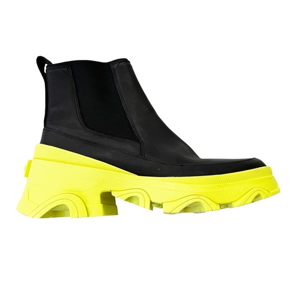 Sorel Waterproof Leather Brex Chelsea Boot Black with Yellow Sole Size 10 NWT - Picture 9 of 9